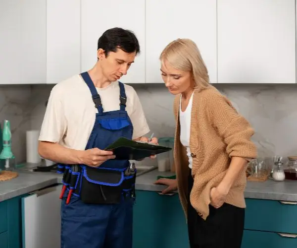 Factory-trained Sub Zero and Wolf technician explaining service to customer